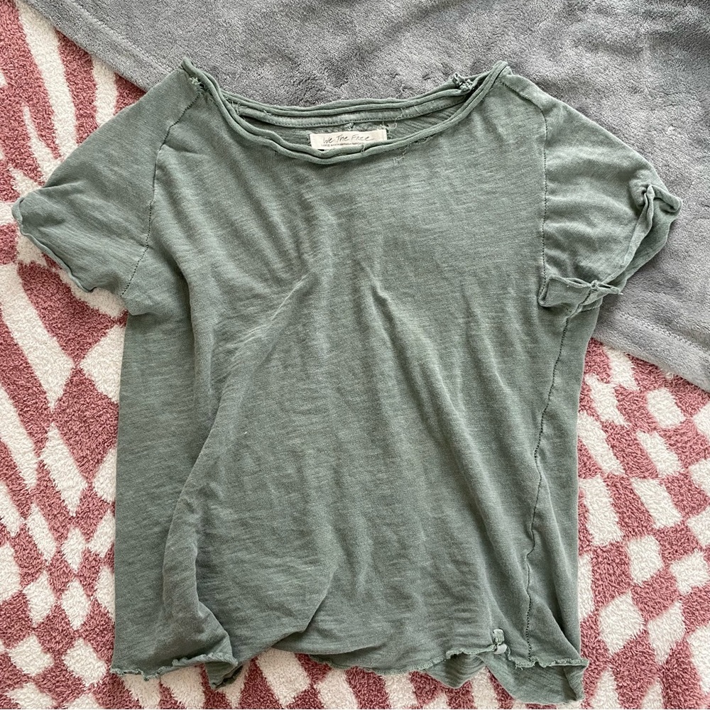 green free people size large baby tee